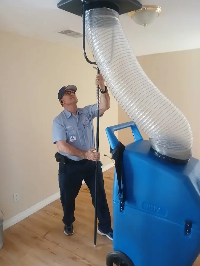 HVAC Installation technician using HEPA equipment in Redondo Beach